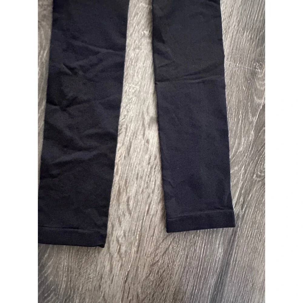 Black Footless Tights Leggings High Waisted Opaque Stretch No Size Tag Womens